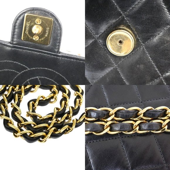 CHANEL CC Logo Matelasse Chain Shoulder Bag Leather Black GHW France 879RF086 - Picture 4 of 14